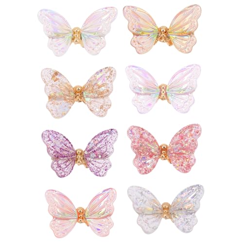 Beaupretty 8 Stück Teiliges Butterflies Nail Art Charm Nageldekorationen für Kreative Maniküre aus Hochwertigem Harz und Einfach Anzuwenden für Stilvolle Fingernägel von Beaupretty