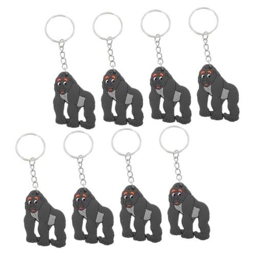 Beaupretty 8 Stück Teiliges Gorilla Schlüsselanhänger Lustige Tiercharms für Partygeschenke Schlüsselring Deko für Taschen und Rucksäcke von Beaupretty