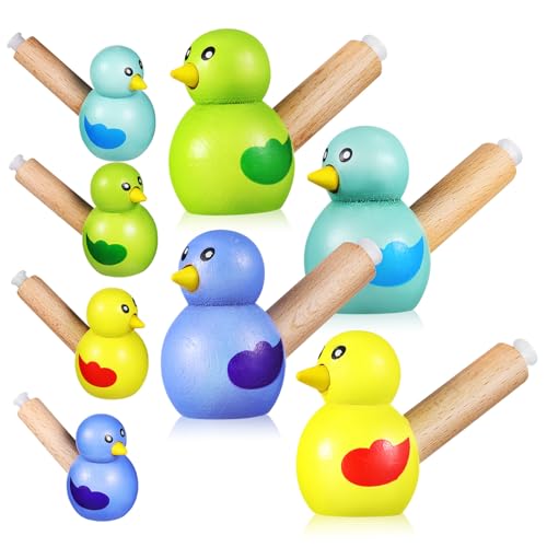 Beaupretty 8 Stück Teiliges Holzpfeifen mit Vogelmotiv Pädagogisches Musikinstrument Leichtes Glattes für Klangwahrnehmung für Kleinkinder und Buntes Design von Beaupretty
