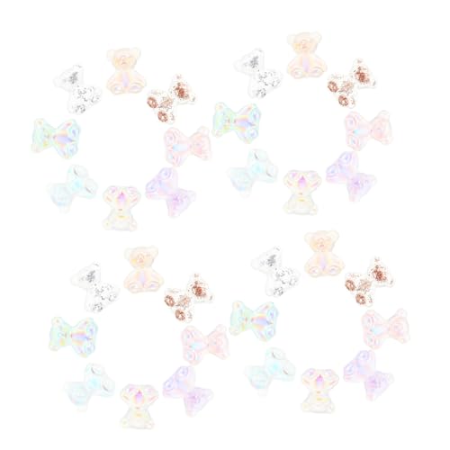 Beaupretty 80 Stück Teiliges Nagelkunst mit Cartoon Resin Bären Kunstharz Maniküre Ornament DIY Nageldekoration für Zuhause Kompakt und Praktisch Geeignet für Kreative Nail Art Designs von Beaupretty
