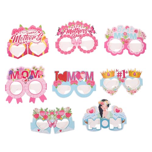 Beaupretty 8stücke Teiliges Muttertag Dekorationsbrillen Papier-eyewear Für Muttertagsthemen Lustige Fotorequisiten Für Familienfeiern Und Überraschen Sie Ihre Mutter Mit Einem Besonderen von Beaupretty