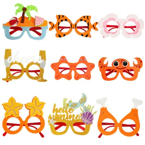 Beaupretty 9 Stück Plastikbrillen Tropische Palmendekorationen Strand Hawaii Party Requisiten Hawaii Party Zubehör Brillen Requisiten Fotoautomaten Requisiten Brillen Hawaii Lustige von Beaupretty
