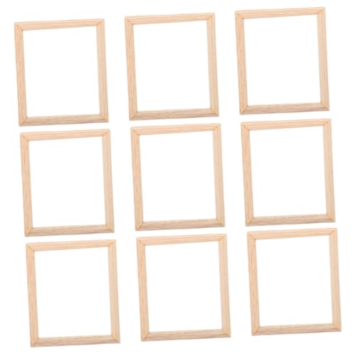 Beaupretty 9 Stück Puppenhaus Dekoration DIY Holz Bilderrahmen für Realistische Puppenhausmöbel und Individuelle Wohnkultur von Beaupretty