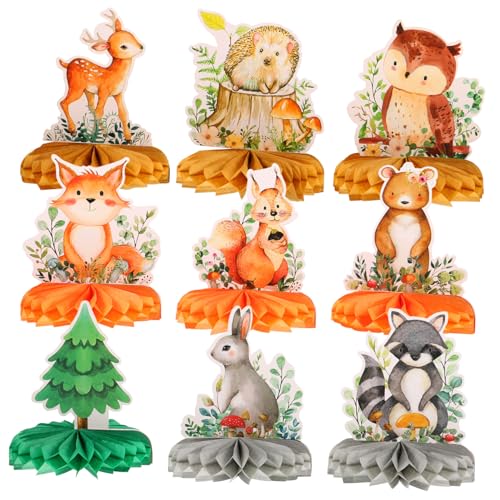 Beaupretty 9 Stück Teiliges Waldtier Wabenbälle Bunte Tier Honeycomb Tischdeko für Kindergeburtstag Fröhliche Forest Party Decorations Vielseitig als Home Decor und Fotorequisite Geeignet von Beaupretty