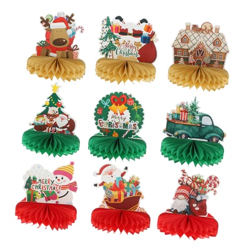 Beaupretty 9 Stück Teiliges Weihnachts Honigwaben Deko aus Papier Wiederverwendbare Tischdekoration für Weihnachten Silvester und Festliche Partys Vielseitig für Wohnzimmer Kamin und von Beaupretty