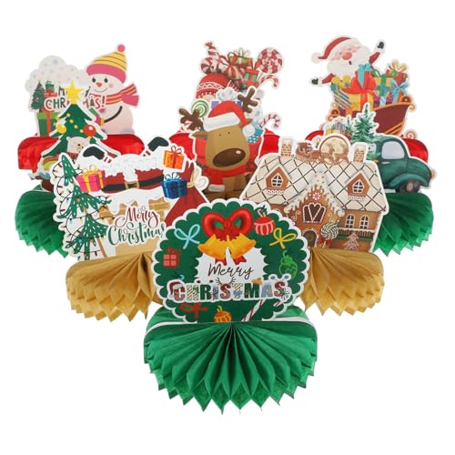 Beaupretty 9 Stück Teiliges Weihnachts-honigwaben-deko Papier Leicht und Reißfest Einfache Montage Tischmittelstück für Weihnachts Neujahrspartys Weihnachtsdekoration für Innenräume von Beaupretty