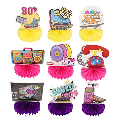 Beaupretty 9Stücke Jahre Wabendekor Retro Disco Waben Mittelstücke für Geburtstagsfeiern Hochzeiten Fotohintergründe und Partys Langlebig und Kreativ von Beaupretty
