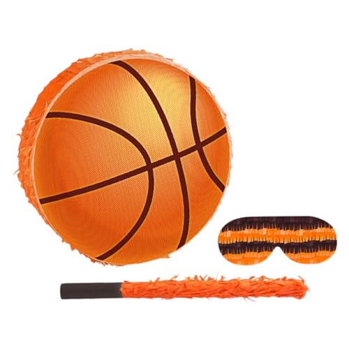 Beaupretty Basketball Party Pinata mit Stick und Augenbinde Bunte Crepe-papier-deko Einfach zu Befüllen und Aufzuhängen für Geburtstagsfeier und Sportliche Themenpartys von Beaupretty