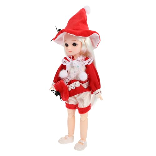 Beaupretty Bjd Gelenkpuppe Mädchen mit Kleidung Schuhe Hut und Schultertasche Weihnachtsfestliches Outfit Realistische Kawaii Puppe für Kreative von Beaupretty