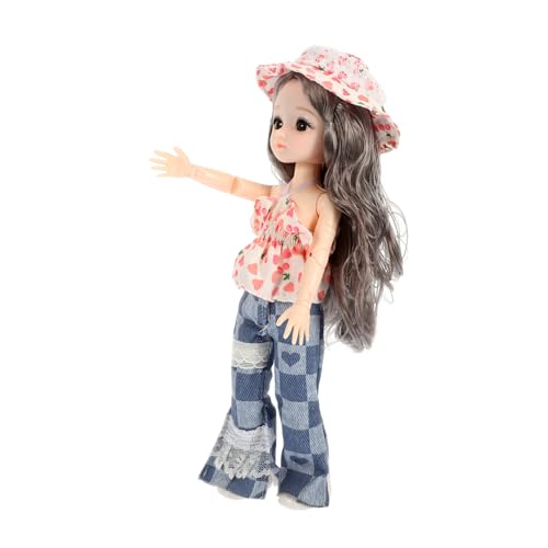 Beaupretty Bjd Puppe im Boho Stil Bewegliche Gelenkpuppe mit Sommer Outfit Kleidung Schuhen und Hut für Kreative Mädchen und Eltern Interaktion von Beaupretty