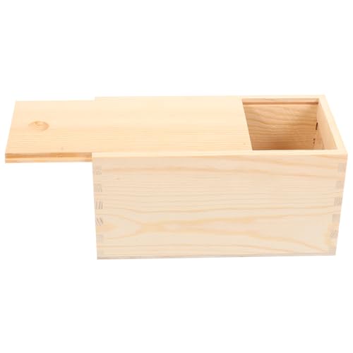Beaupretty Box Box schmuckschatulle aus holz retro Container Aufbewahrungsboxen mit Deckel kleines holzkästchen mit deckel wooden boxes with sliding lid hölzern Light Brown von Beaupretty