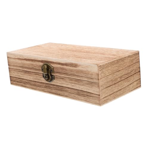 Beaupretty Box Rechteckige Schmuckschatulle Schmuckschatulle Schmuckaufbewahrungsbehälter Mit Deckel Schmucketuis Vintage Schmuck Organizer Etui Ohrring Aufbewahrungsbox Hellbraun Holz von Beaupretty