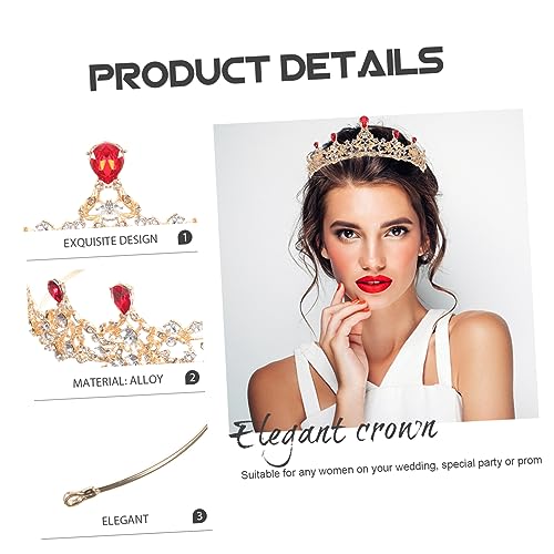 Beaupretty Brautkrone Barockstil Rote Hochzeit Haarschmuck mit Glitzer für Damen Festliche Kopfbedeckung Party Fotografie Accessoire Beaupretty Brautkrone Barockstil Rote Hochzeit Haarschmuck mit Glitzer für Damen Festliche Kopfbedeckung Party Fotografie Accessoire von Beaupretty