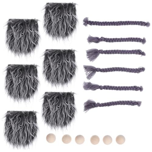 Beaupretty DIY Zwergenbart Set mit Zöpfen und Holzperlen Handfreundliches Weihnachtszwerg Bartmaterial für Puppen mit Bärten Zöpfen und Perlen für Festliche Dekorationen von Beaupretty