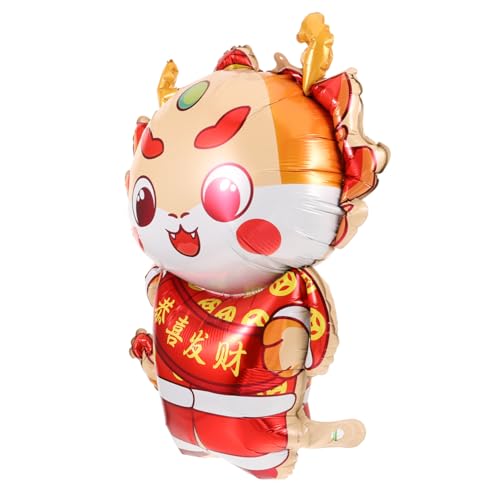 Beaupretty Drachen Luftballon Chinesisches Neujahr Folienballon Partydeko Familienfest Lunar Jahr Dekoration Cartoon Ballon Wiederverwendbar Einfache Befüllung von Beaupretty