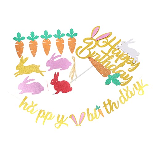 Beaupretty Easter Party Dekoration Teilig mit Hasen und Happy Birthday Bannern Sowie Cupcake Picks für Kuchen Deko Vielseitig Einsetzbar als Party Deko und Fotorequisite Beaupretty Easter Party Dekoration Teilig mit Hasen und Happy Birthday Bannern Sowie Cupcake Picks für Kuchen Deko Vielseitig Einsetzbar als Party Deko und Fotorequisite von Beaupretty