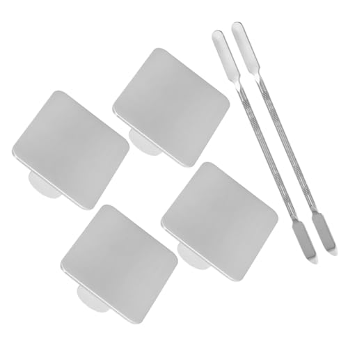 Beaupretty Edelstahl Mischpalette mit Spatel Langlebig und Leicht zu Reinigen für Nagelkunst Make up Foundation Mixing Tray Kosmetisches Mischwerkzeug für Beauty Salons und Reisen von Beaupretty