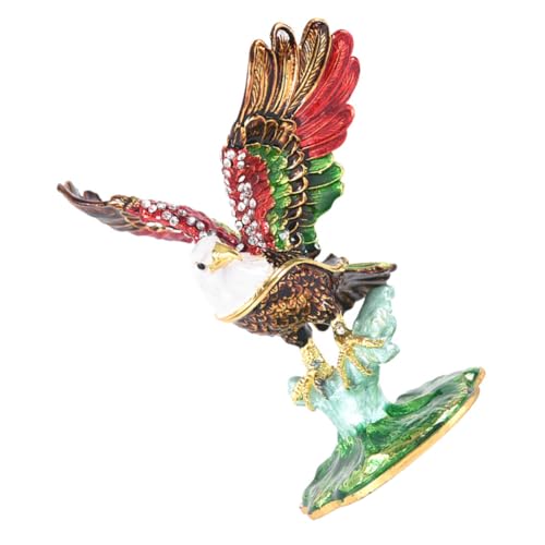 Beaupretty Emaillierte Schmuckschatulle mit Magnetverschluss Kleine Eagle Jewelry Box Kompakte Aufbewahrungsbox für Ringe Halsketten und Ohrringe Dekorative Schmuckbox für Damen und Mädchen von Beaupretty
