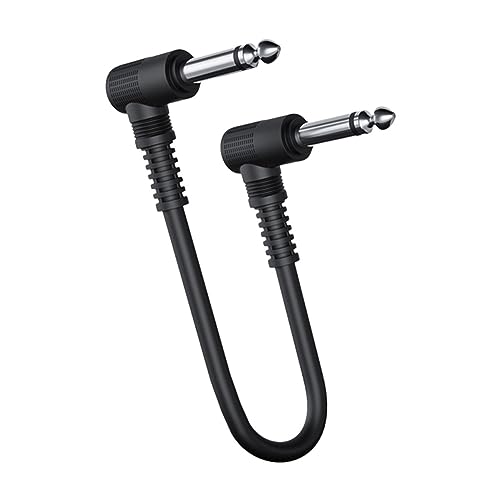 Beaupretty Gitarren Patchkabel für Effektpedale Schwarz mit Geraden und Rechtwinkligen Klinkensteckern Doppelt Abgeschirmt Optimal für Gitarre Bass und Keyboard von Beaupretty
