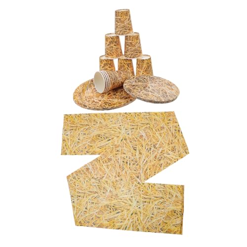 Beaupretty Tischdecke Für Heuballenpartys Quot Quot Teller Pappbecher Und Heuballen-tischdecke Wild-West-partyzubehör Cowboy-Party-Dekorationen Für Geburtstagspartys Beaupretty Tischdecke Für Heuballenpartys Quot Quot Teller Pappbecher Und Heuballen-tischdecke Wild-West-partyzubehör Cowboy-Party-Dekorationen Für Geburtstagspartys von Beaupretty
