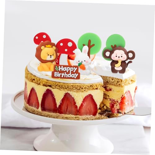 Beaupretty Jungle Tiered Kuchen Deko aus Mini Tieren und Waldmotiv Wiederverwendbare Weiche Figuren für Shower und Geburtstagstorten Einfach zu Platzieren und Langlebig von Beaupretty