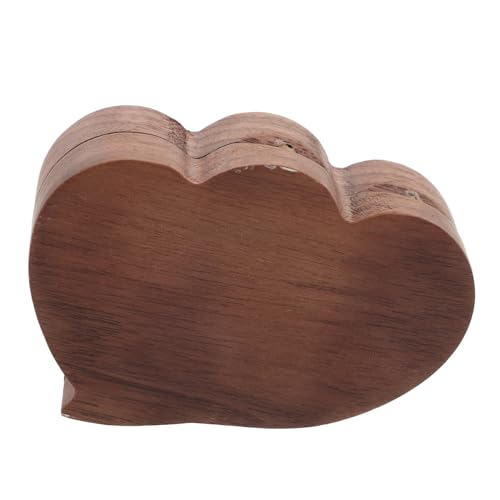 Beaupretty Kasten schmuckschatulle aus massivem holz geformt Engagement Juwelierorganisator doppelt Party Herz holzringe koffer Ringgeschenkboxen für Schmuck hölzern Coffee von Beaupretty