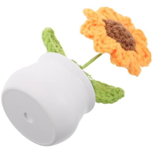 Beaupretty Künstliche Häkelblume Sonnenblume im Topf Realistische Deko Pflanze aus Strickgarn für Schreibtisch Auto und Pflegeleicht und Langlebig Klein Beaupretty Künstliche Häkelblume Sonnenblume im Topf Realistische Deko Pflanze aus Strickgarn für Schreibtisch Auto und Pflegeleicht und Langlebig Klein von Beaupretty