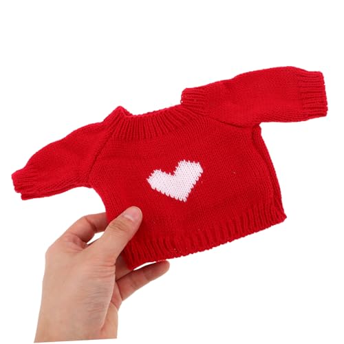 Beaupretty Kuschelige Hasen Plüschspielzeug Kleidung Roter Herz Pullover Weiche Puppen Outfits für Vielseitig für Rollenspiel Kreatives Anziehen Angenehmes Material Detailreiches Design von Beaupretty