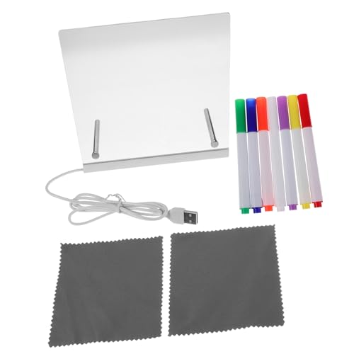 Beaupretty LED Leucht-drawing Board mit Bunten Stiften Wiederbeschreibbares Transparentes Memo Zeichenbrett für Inklusive Standfuß und USB als Desktop Note Board von Beaupretty