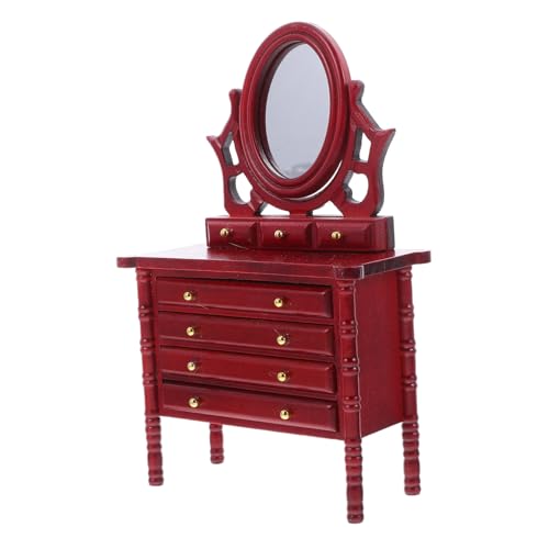 Beaupretty Mini -Schminktisch Möbel für Puppenhaus Mini Holzschubladen -Regalmodell Miniaturspielzeug alte kommode Puppenhaus kleine Kommode tragbarer Schminktisch möbel hölzern rot Beaupretty Mini -Schminktisch Möbel für Puppenhaus Mini Holzschubladen -Regalmodell Miniaturspielzeug alte kommode Puppenhaus kleine Kommode tragbarer Schminktisch möbel hölzern rot von Beaupretty