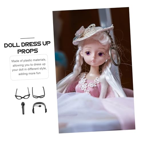 Beaupretty Mini Schwarze Kopfhörer Brillen Dekoratives DIY Zubehör für Puppen Kostüm von Beaupretty