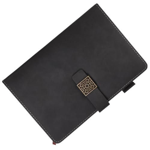 Beaupretty Notizbuch PU Business Notepad Dickes Tragbares Schreibheft für Büro Schule Pflegepersonal Vintage Schwarzes Notizheft mit Strapazierfähigem Einband Blanko Seiten als Geschenk von Beaupretty