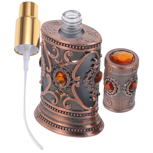 Beaupretty Parfümflasche aus Glas und Legierung Dekorative Parfumflasche mit Gutem Verschluss Luftdichtes Duftöl Aufbewahrungsfläschchen Vintage Ägyptischer Stil für Badezimmer und von Beaupretty