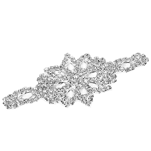 Beaupretty Rhinestone Applique für Brautschmuck Glänzendes Rückenkleber Patch für Hochzeitskleider Gürtel Elegantes Design für Abendkleider Brautaccessoires Silberfarben Einfach Anzubringen von Beaupretty