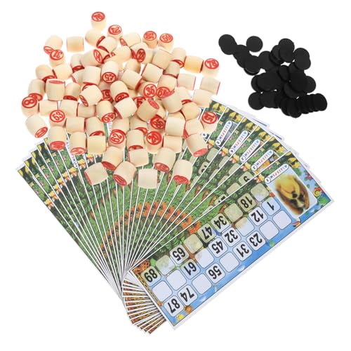 Beaupretty Russischem Lotto Spiel für Familie Holzfiguren und Bingo Spielkarten für Partys und Gesellschaftsspiele Durchmesser Beaupretty Russischem Lotto Spiel für Familie Holzfiguren und Bingo Spielkarten für Partys und Gesellschaftsspiele Durchmesser von Beaupretty