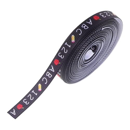 Beaupretty Schulanfang Schleifenband Bleistiftmuster Ripsband Polyester Geschenkband mit Rippstruktur Langlebig Farbecht zum Basteln und Verpacken für Schulfeiern und Kreative Schleifen von Beaupretty