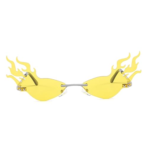 Beaupretty Sonnenbrille Kostümbrille Partybrille Männer karneval brille Zubehör für Partykostüme geformt Feuer Flamme Brille Halloween Flammenbrille Ausgefallene Brille Gelb von Beaupretty