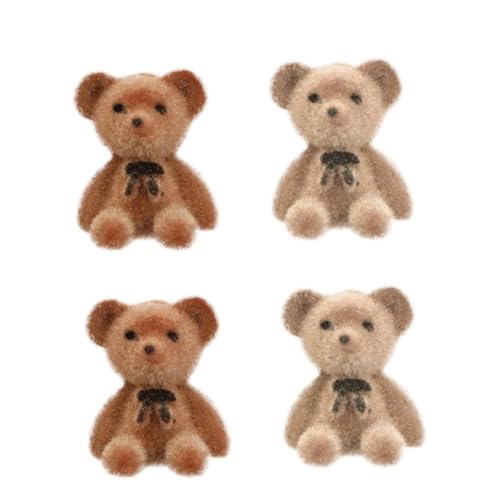 Beaupretty Teiliges Kleine Bär Puppen Dekorationen mit Schleifen Flauschige DIY Zubehör für Taschen Handyhüllen und Kleidung Sichere und Flockmaterialien für Geschenkideen von Beaupretty