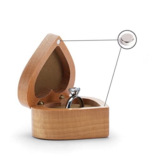Beaupretty Vintage Schmuckbox Buchenholz Herzform Schmuck Organizer mit Weichem Innenfutter Kratzschutz Schmuckschatulle für Ringe Ohrringe Geschenkbox zu Hochzeit Valentinstag Muttertag von Beaupretty