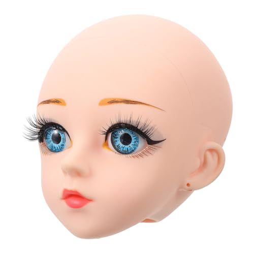Beaupretty Vinyl Puppenkopf für DIY Basteln Kleines Modell Realistische Details Geeignet für Sammler und Kreative Köpfe Individuelles Puppendesign Blauäugiges Vinyl Kopf Zubehör von Beaupretty