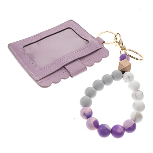 Schlüsselanhänger Armband mit Kartenetui Holzperlen Multifunktionales Handgelenk Accessoire für Karten Schlüssel Kleine Gegenstände Geschenkidee für Freunde Familie von Beaupretty