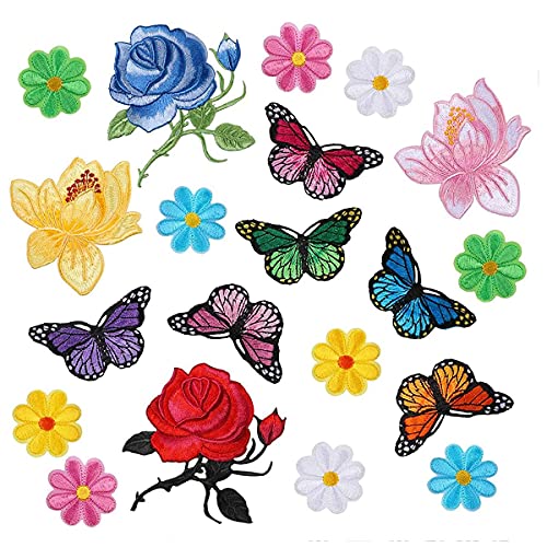 Beausoleil 20 Stück Serie Blumen Schmetterling Eisen auf Patches Aufnähen, Stickerei, für Handwerk, Basteln, Dekoration, Jeans, Jacken, Beausoleil 20 Stück Serie Blumen Schmetterling Eisen auf Patches Aufnähen, Stickerei, für Handwerk, Basteln, Dekoration, Jeans, Jacken, von Beausoleil