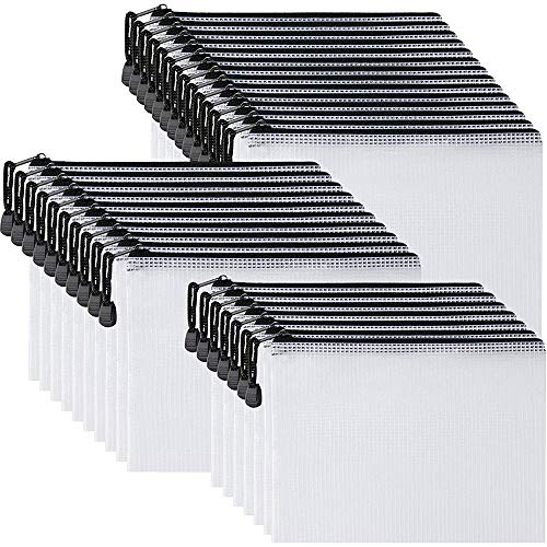 Beausoleil 30 Stück B6 Reißverschlusstaschen in 5,3 x 7,7 Zoll, wasserdichte Tasche mit Reißverschluss, für Schulbürobedarf, Puzzles und Spiele, zur Aufbewahrung von Beausoleil