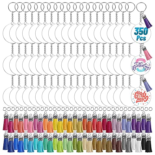 Beausoleil 350 Stück klare Acryl-Schlüsselanhänger, weiß, für Vinyl mit weißen Quasten, Sprungringen, Schlüsselringen für DIY, Schlüsselanhänger, Handwerk Beausoleil 350 Stück klare Acryl-Schlüsselanhänger, weiß, für Vinyl mit weißen Quasten, Sprungringen, Schlüsselringen für DIY, Schlüsselanhänger, Handwerk von Beausoleil