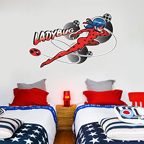 Beautiful Game Miraculous Wall Wall Mural – Marienkäfer-Superhelden-Kinder-Wandaufkleber, Kunst, Schlafzimmer, 60 cm breit x 35 cm hoch von Beautiful Game