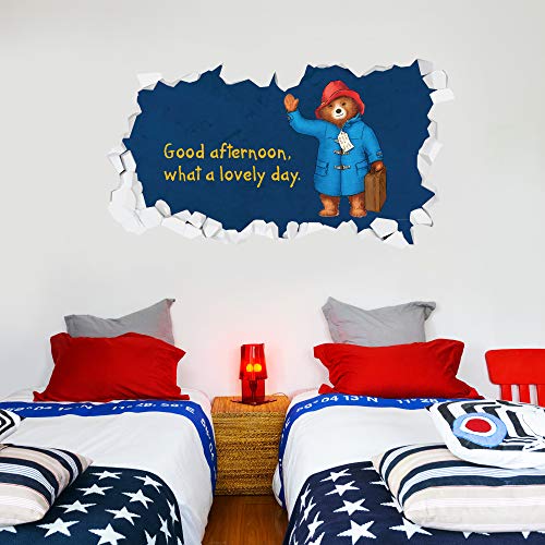 Paddington Bear Wandaufkleber – Paddington Broken Wall 010 Kinder-Wandkunst, Vinyl-Aufkleber für Schlafzimmer, 60 cm Breite x 30 cm Höhe von Beautiful Game