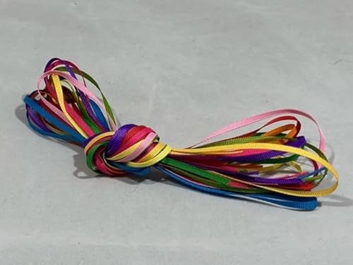 Ripsband, 10 x 1 m x 3 mm, Regenbogenfarben, verschiedene Farben, 10 m, dünn gerippt, 3 mm von Beautiful Ribbon