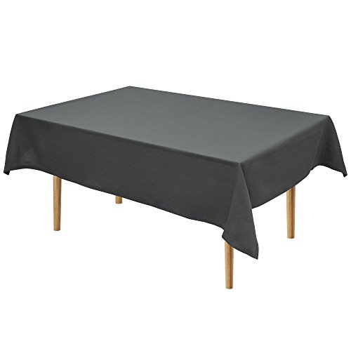 Beautissu Tischdecke Loftflair - Rechteckig 140x180 cm Anthrazit - Stoff Tischtuch aus Baumwolle - waschbar & pflegeleicht von Beautissu
