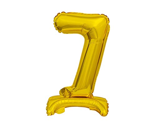 GoDan Beauty&Charm Luftballons Zahlen 0-9 zum Aufstellen auf dem Tisch 38 cm Folienballon Geburtstagsluftballons Zimmer und Raumdekoration beim Geburtstag Jubiläum (Zahl 7 Gold) von Beauty&Charm