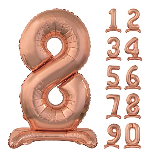GoDan Beauty&Charm Riesige Luftballons Zahlen 0-9 zum Aufstellen auf dem Tisch 74 cm Folienballon Geburtstagsluftballons Zimmer und Raumdekoration beim Geburtstag Jubiläum Jahrestag (Zahl 8 Rosegold) GoDan Beauty&Charm Riesige Luftballons Zahlen 0-9 zum Aufstellen auf dem Tisch 74 cm Folienballon Geburtstagsluftballons Zimmer und Raumdekoration beim Geburtstag Jubiläum Jahrestag (Zahl 8 Rosegold) von Beauty&Charm